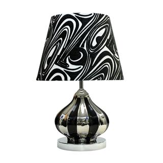 Rimini bordlampe i sort/sølv fra Design by Grönlund.